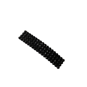 Minimalist black rhinestone barrette hair clip with sparkling geometric crystals
