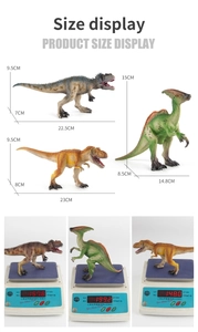 Dimensiones y peso detallados de figuras realistas de modelos de dinosaurios