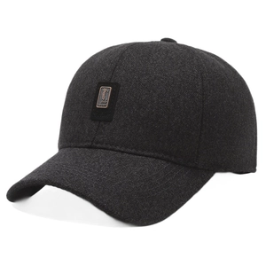 Men's thickened winter baseball cap with ear protection and golf sport embroidery
