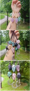 Handmade amethyst and quartz car hanging with celestial moon and star charms