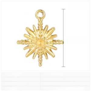 Détail du pendentif étoile en acier inoxydable 16x13mm avec texture de marquage précise