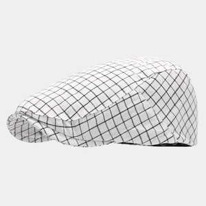 Béret classique à carreaux noirs et blancs pour hommes et femmes avec style britannique