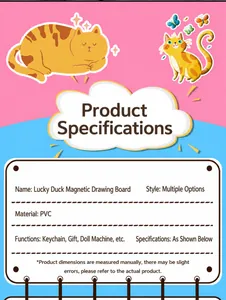 Lucky Duck magnetic bead drawing board keychain with cute cat illustrations detail