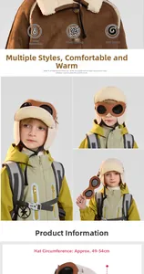 Detailsicht der Winterfliegermütze mit warmem Plüschfutter und abnehmbarer Brille