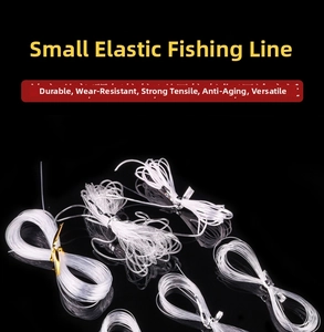 Detailed view of clear elastic fishing line bundles for manual DIY bead jewelry making