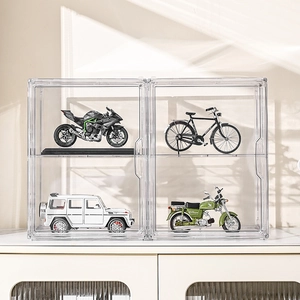 Wall-mounted acrylic blind box display case with two layers for figure storage