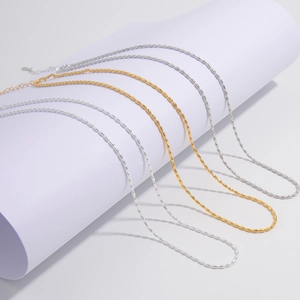 Minimalist 925 Sterling Silver Smooth Round Bead Necklace For Women Oval Rice Beads Adjustable Clavicle Chain Fashion Jewelry Gift
