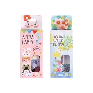 Cute cartoon ruler bookmark gift box with animal and starry flower patterns for kids