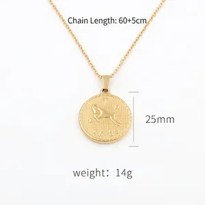 Détails du pendentif Bélier de 25mm avec dimensions et chaîne de 60+5cm de long