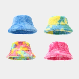 Fischerhut Aus Kunstpelz Mit Batikmuster Für Damen Verdickter Warmer Plüsch Winter Outdoor Mode Anglerhut Trendy