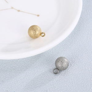 Pendenti a sfera in acciaio inossidabile satinato oro 18K e argento per collane