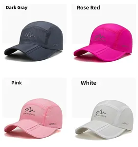 UPF 50+ quick-dry mountain baseball caps in dark grey, rose, pink, and white colors