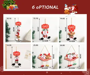 Size chart showing dimensions for Santa and Reindeer hanging Christmas door decorations