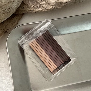 Set of 10 earth-tone gradient bobby pins neatly organized in a transparent zipper bag
