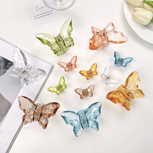 Butterfly Hair Claw Clips Transparent Resin French Style Elegant Hair Accessory For Women Girls Hair Clips