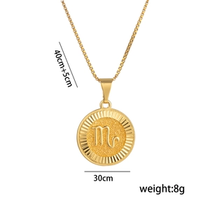 Détails des dimensions pour le pendentif signe Scorpion avec poids et longueur de chaîne