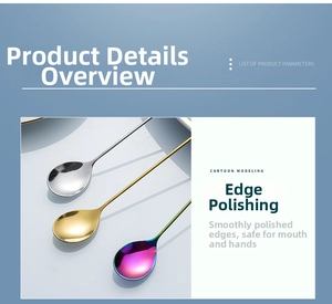 Polished edges of 304 stainless steel coffee spoons set for safe and smooth use