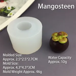 Mini mangosteen silicone mold for mousse cakes and chocolate with size specifications