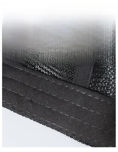 Detail of the widened breathable mesh sweatband inside the black outdoor baseball cap