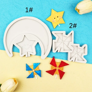 Star moon and windmill silicone mold set for DIY fondant and chocolate cake decoration