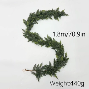 Realistic 1.8m Norfolk pine garland showing 440g weight and natural green leaf details