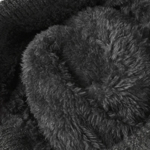 Winter thermal knit beanie featuring thick black fleece lining for extra warmth and comfort