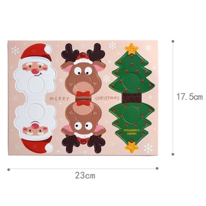 Christmas tree hanging tags with Santa and Reindeer patterns for gift packaging