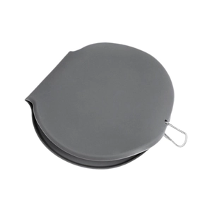Portable collapsible silicone slow feeder pet bowl for cats and dogs with metal carabiner