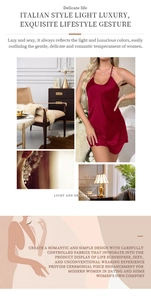 Détail de la nuisette en soie bordeaux avec col en V et fines bretelles satinées