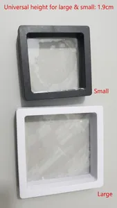 Detail van de 1,9cm hoogte voor zwart-witte transparante sieraden display doosjes