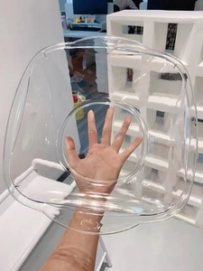Close-up of transparent basin showing precise 400 to 800 volume measurement markings