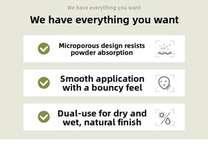 Detail view of beauty sponge showing micron pores and dual wet and dry use features