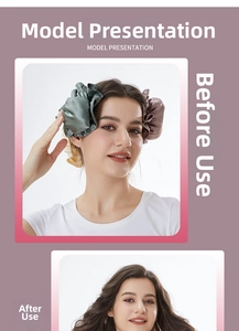 Presentazione della modella che mostra lo styling prima e dopo con bigodini senza calore