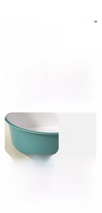 Detail view of thickened base and smooth edges on a large macaron green washbasin