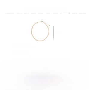Detailed view of golden twisted necklace dimensions with copper and zircon specifications