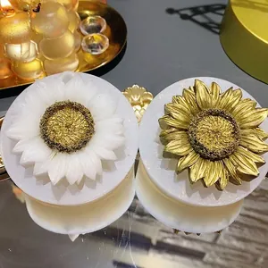 3D sunflower silicone molds for DIY scented candles and handmade soap art crafts