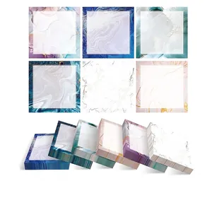 Sticky Notes Self-Adhesive Memo Pads Square Paper Various Designs Marble Galaxy Landscapes For Office School Home Decor