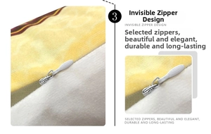 Macro detail of high-quality invisible zipper design on soft velvet Halloween pillowcase