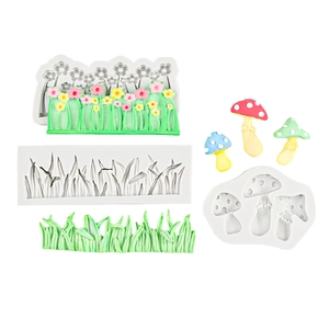 Stampi in silicone funghi e recinzioni floreali per decorazioni torte e cioccolato artigianale
