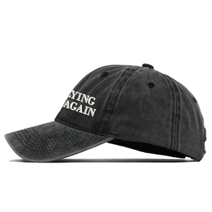 Vintage washed cotton baseball cap with white embroidered Make Lying Wrong Again slogan