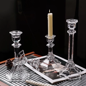 Portacandele In Vetro Nordico Candeliere Trasparente Decorativo A Coste Retro Per Tavolo Matrimonio Festa Casa Decor