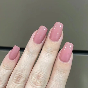 Press On Nails Square Shape Solid Color Glossy False Nails ABS Removable Manicure DIY For Women