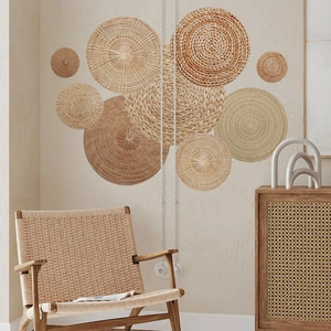 Set di cesti da parete bohémien in erba marina per decorazioni d'interni rustiche