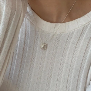 925 sterling silver necklace featuring a minimalist cubic zirconia heart circle pendant