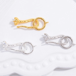 S925 Sterling Silber Knospen Knebelverschluss für DIY Schmuck in Gold und Silber Finish