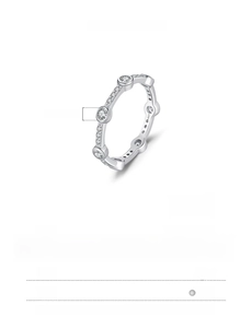 Detail showing 925 sterling silver ring dimensions with 3.00mm round cubic zirconia stones