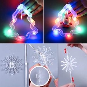 Christmas tree LED decorative lights with Santa Claus figure and snowflake pendant