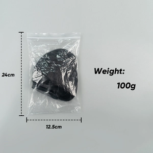 Short wavy ponytail hair extension in packaging with dimensions 24x12.5cm and 100g weight