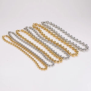 Minimalist stainless steel bead chain bracelets in polished gold and silver finishes