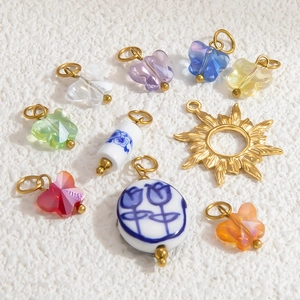 DIY 18k gold butterfly and sun pendants for bracelets in multiple colors and styles